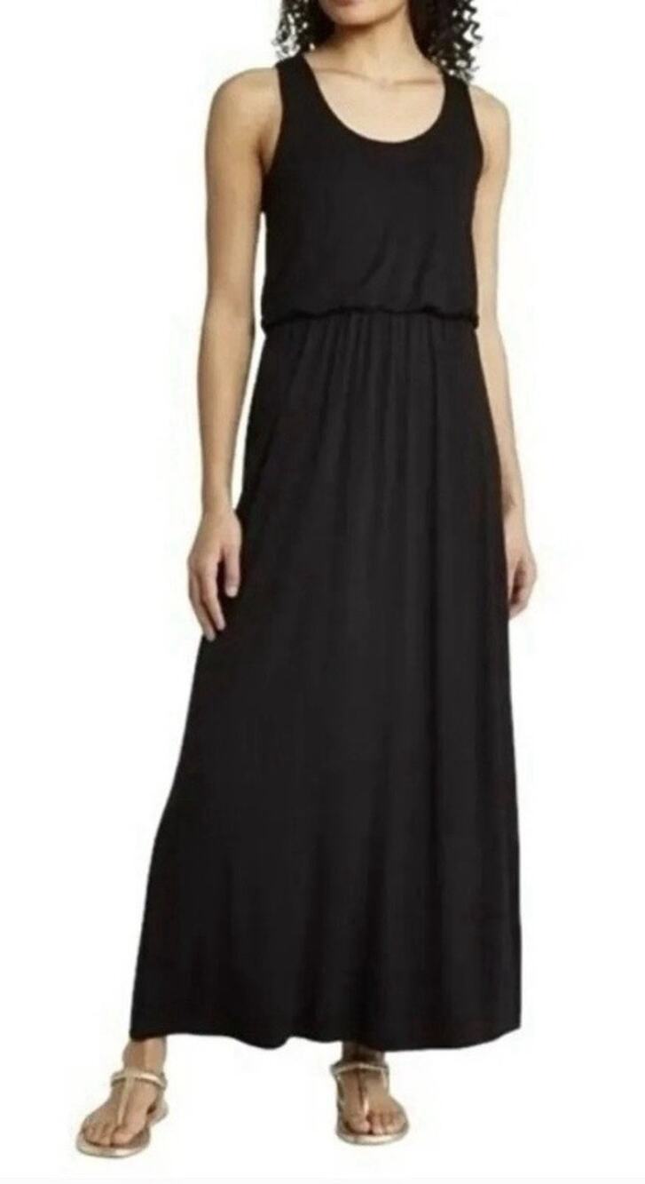 Caslon NWT Nordstrom Jersey Tank Maxi Dress Sz Med, Side Slit, Elastic Waist